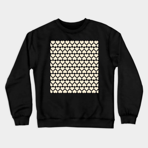 Seamless Pattern of White Pixel Hearts Crewneck Sweatshirt by gkillerb